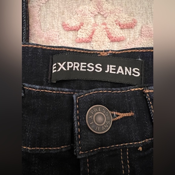 Express Dark Denim Cropped Leggings High Rise - Picture 7 of 8